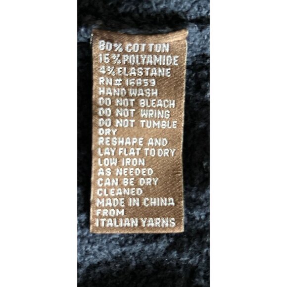 J. McLaughlin Teddy Sweater Cotton Color-Block Green Blue Preppy Soft - XL - Picture 7 of 7